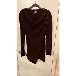 MNY Marc New York Performance Gray Hachi Cowlneck Tunic Top Shirt SZ S